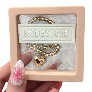 ⚠️ 5/25: Gold Heart Charm Bridesmaid Bracelet